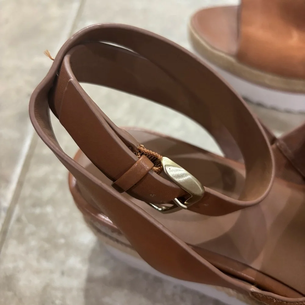 27 Edit Naturalizer Prestyn Wedge Sandal ‎ Brown sz 8M